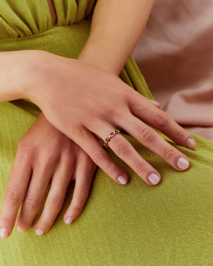 "TOURMALINES" GOLD, DIAMONDS AND TOURMALINE COLORFUL RING