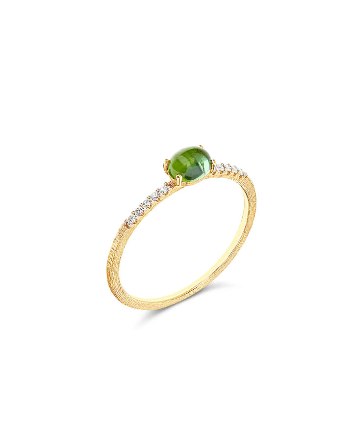 ANELLO "DANCING TOURMALINES" IN ORO, DIAMANTI E TORMALINA VERDE (PICCOLO)