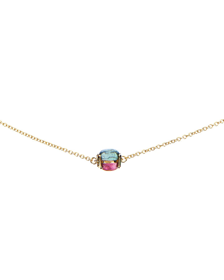 "TOURMALINES" GOLD AND DOUBLE TOURMALINE CABOCHON CHOKER