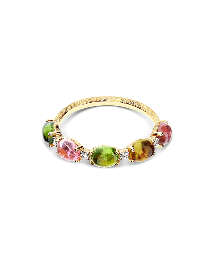 "TOURMALINES" GOLD, DIAMONDS AND TOURMALINE COLORFUL RING