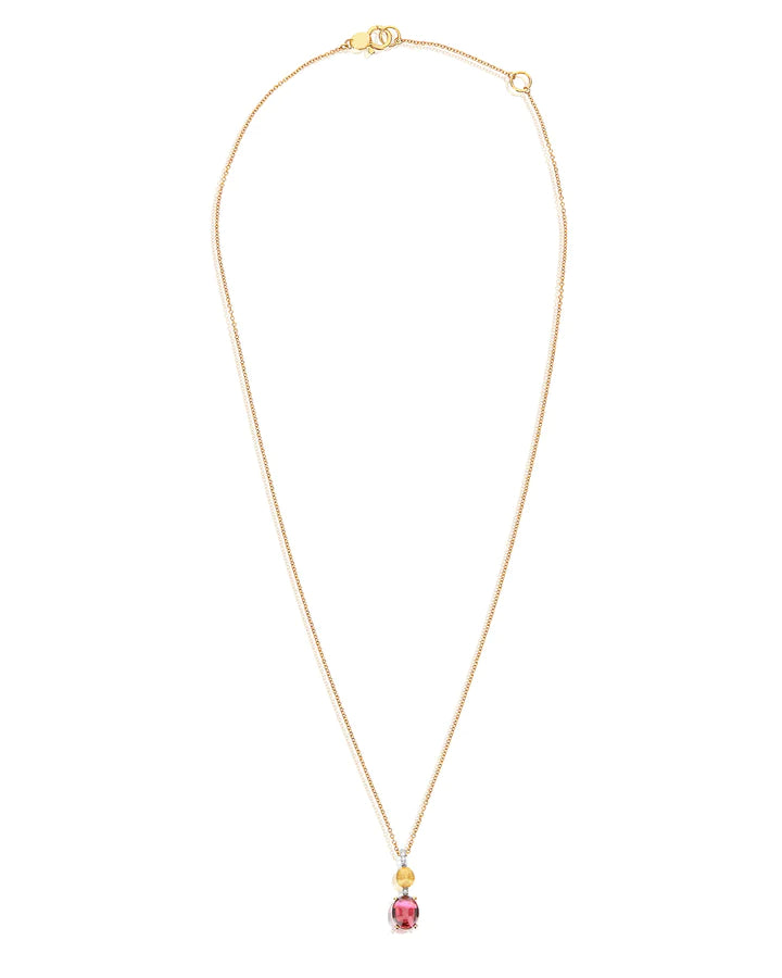 COLLANA "DANCING TOURMALINES" PENDENTE CON CIONDOLO IN ORO, DIAMANTI E TORMALINA ROSA (PICCOLO)
