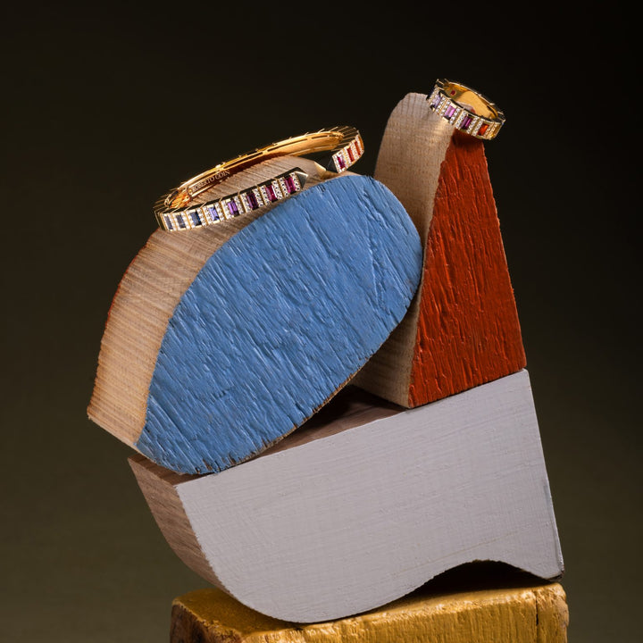 SAUVAGE PRIVÉ BANGLE WITH DIAMONDS AND SAPPHIRES