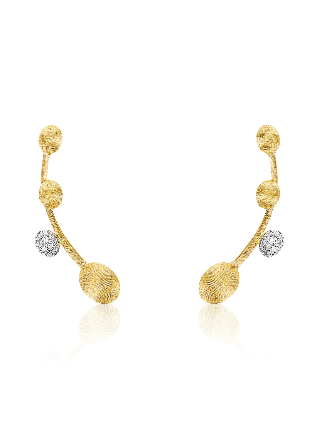 "ÉLITE" GOLD AND DIAMONDS TWIG-SHAPED EARRINGS