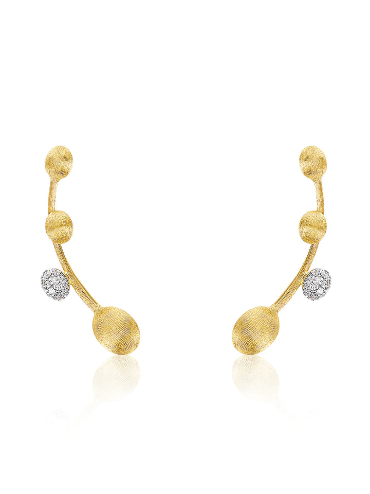 "ÉLITE" GOLD AND DIAMONDS TWIG-SHAPED EARRINGS