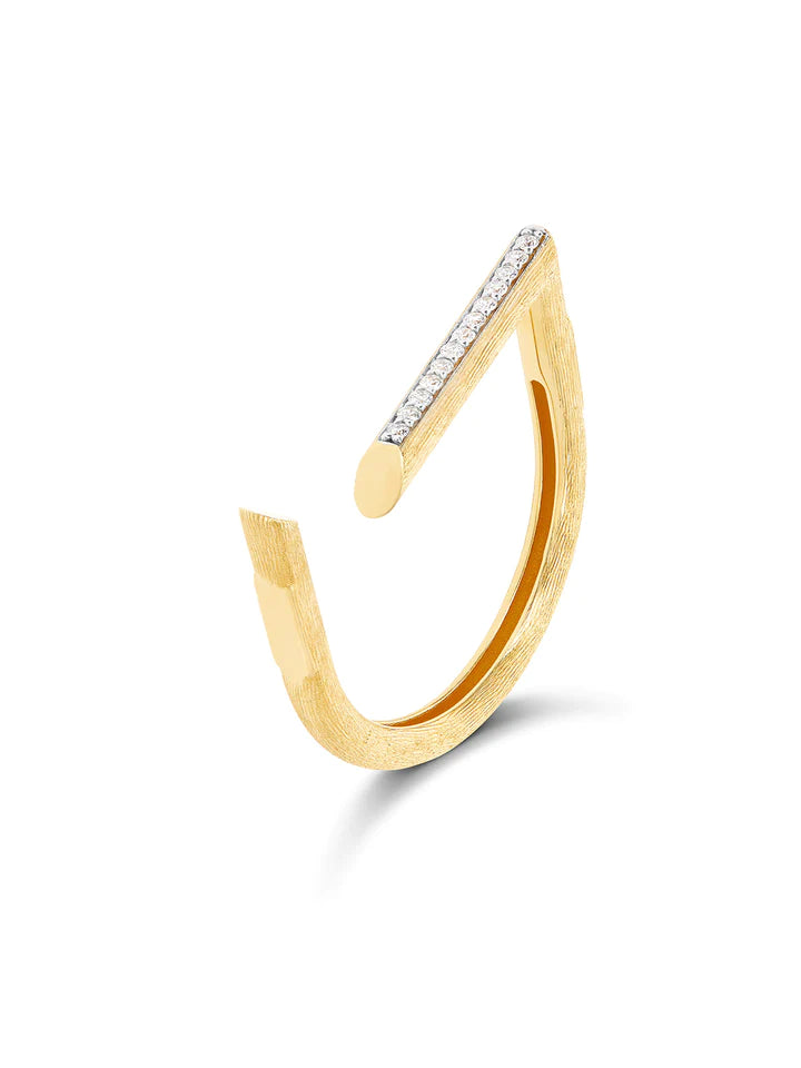 "LIBERA" GOLD AND DIAMONDS OPENED LOOK RING