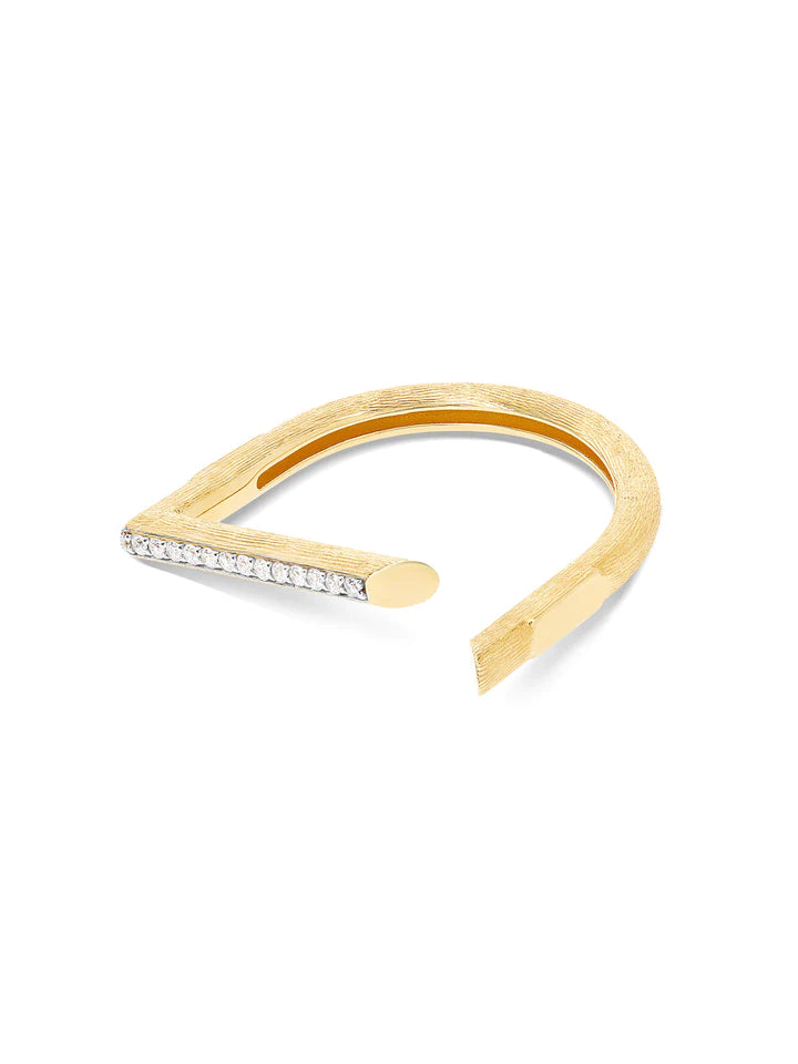 "LIBERA" GOLD AND DIAMONDS OPENED LOOK RING