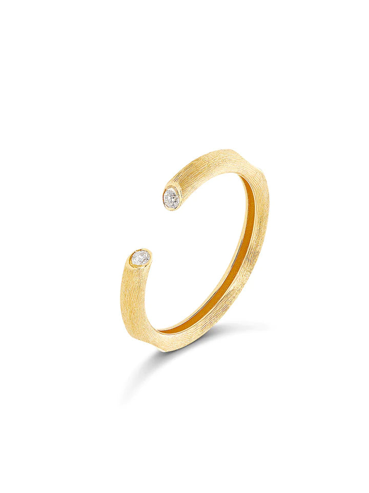 "LIBERA" GOLD RING WITH DIAMOND ACCENTS
