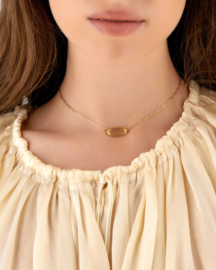 "LIBERA" GOLD OVAL RING NECKLACE