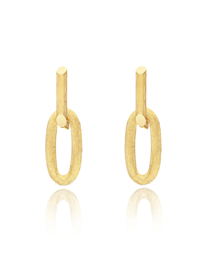 "LIBERA" GOLD ELEGANT OVAL EARRINGS