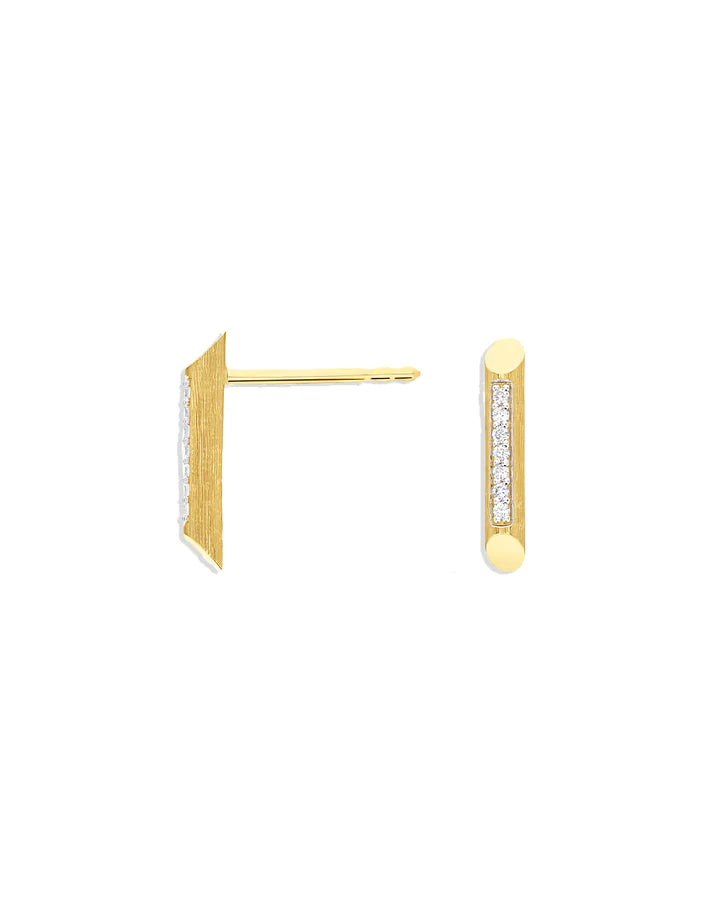 "LIBERA" GOLD AND DIAMONDS ELEGANT STUD EARRINGS