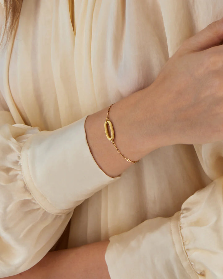 "LIBERA" GOLD OVAL RING BRACELET