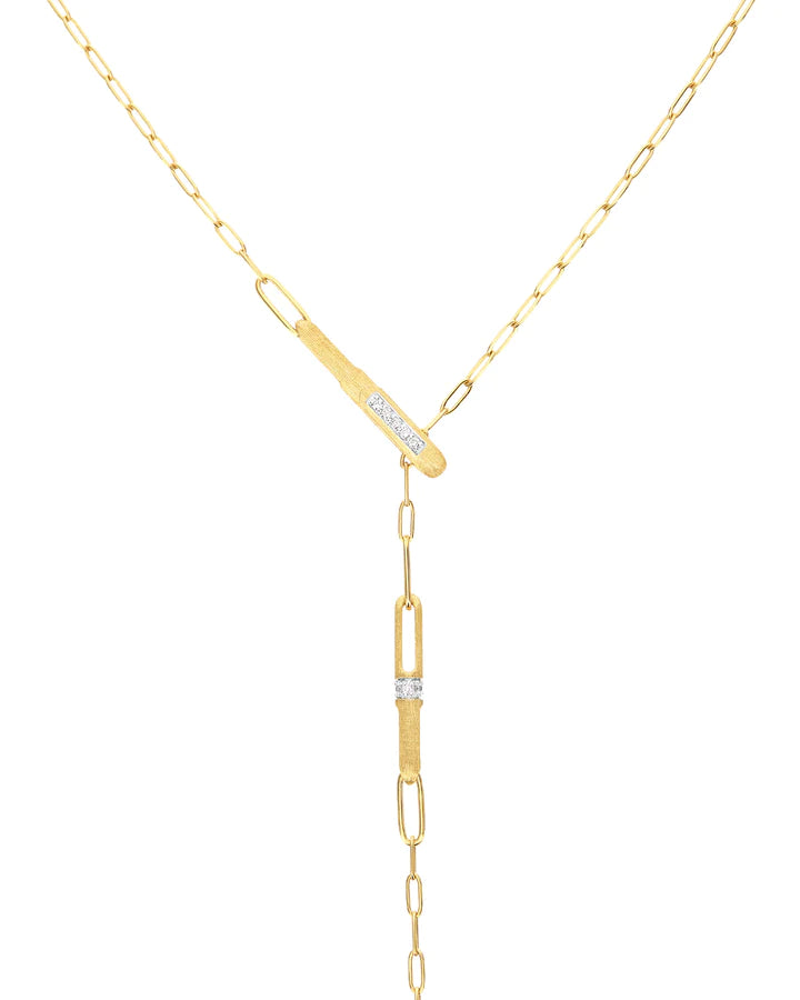 "LIBERA" SOFFIO GOLD AND DIAMONDS Y NECKLACE