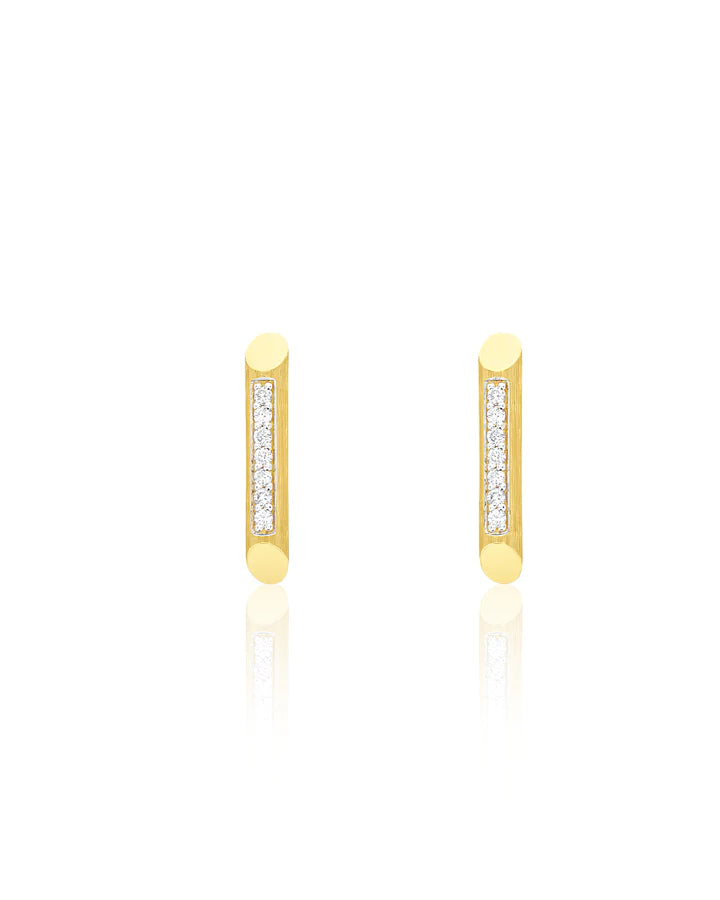 "LIBERA" GOLD AND DIAMONDS ELEGANT STUD EARRINGS