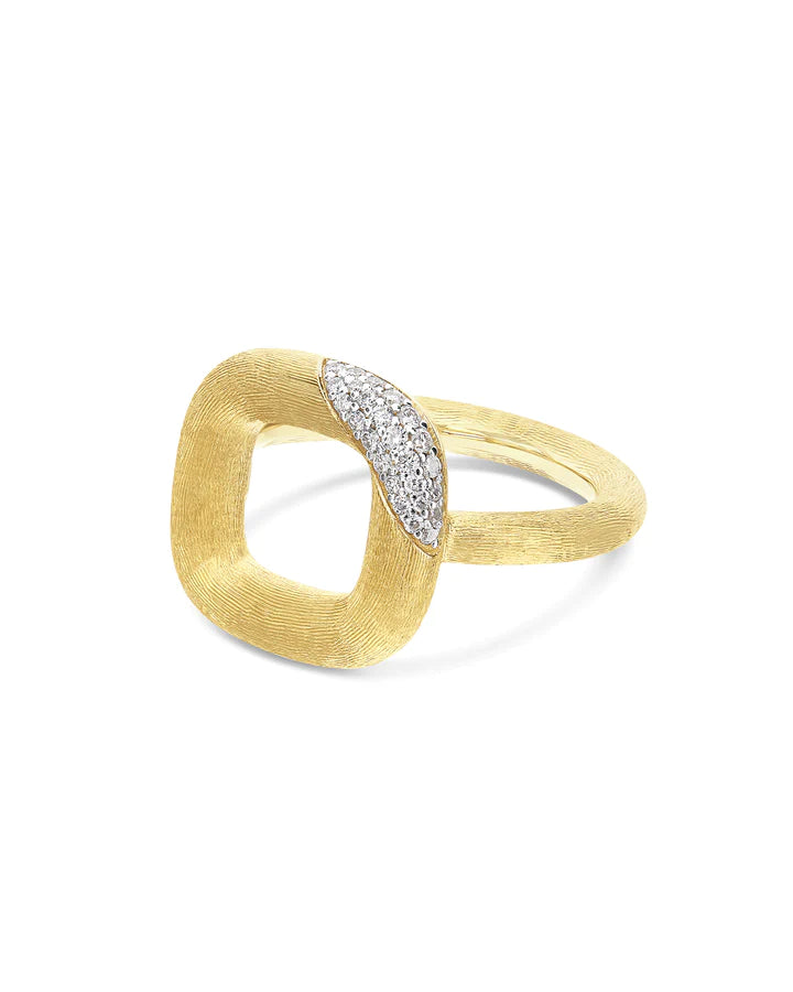 "LIBERA" SQUARED GOLD AND DIAMONDS RING (SMALL)