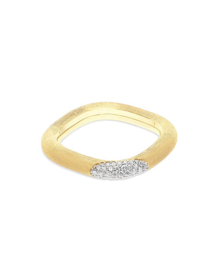 "LIBERA" SQUARED GOLD AND DIAMONDS RING (LARGE)