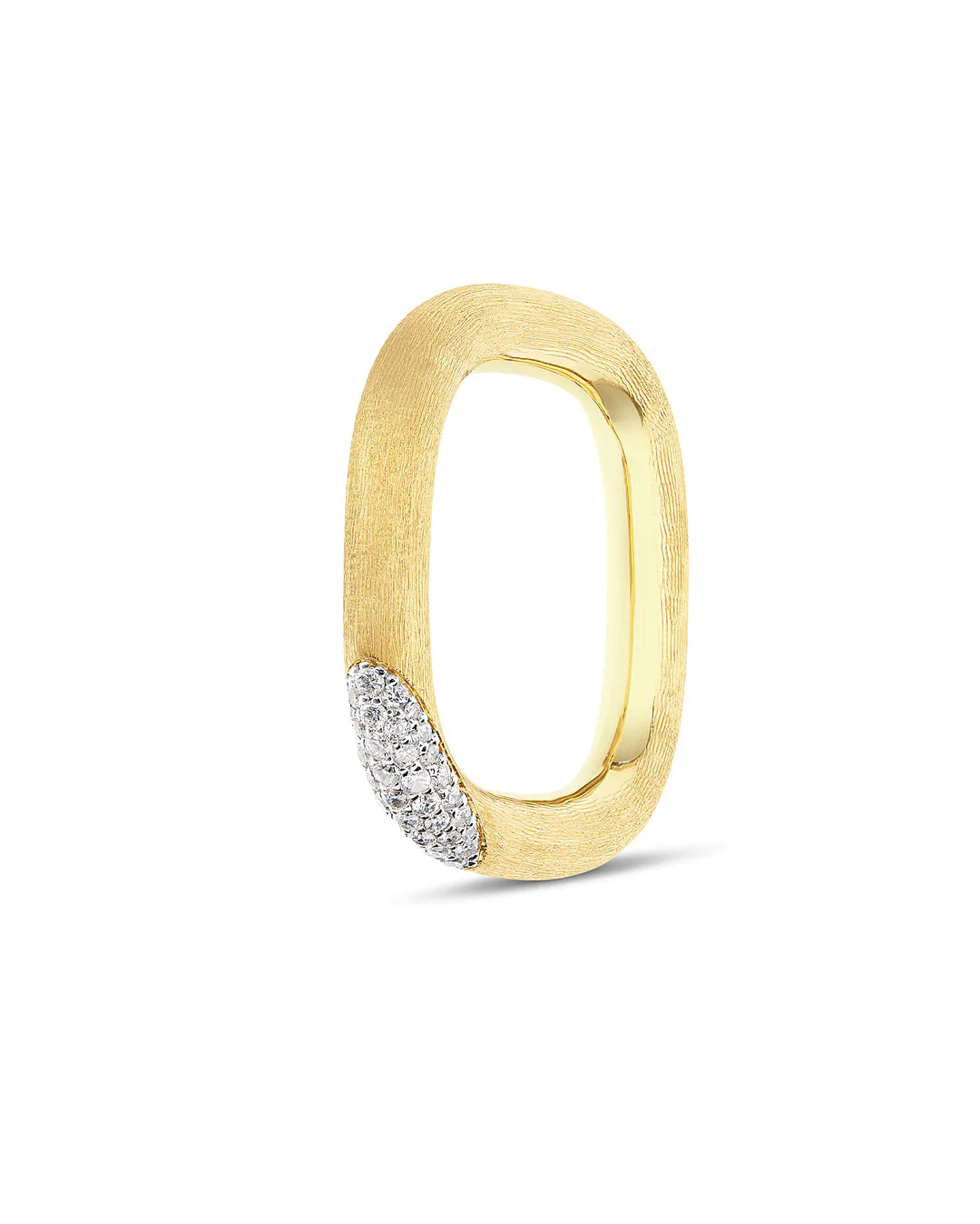 "LIBERA" SQUARED GOLD AND DIAMONDS RING (LARGE)