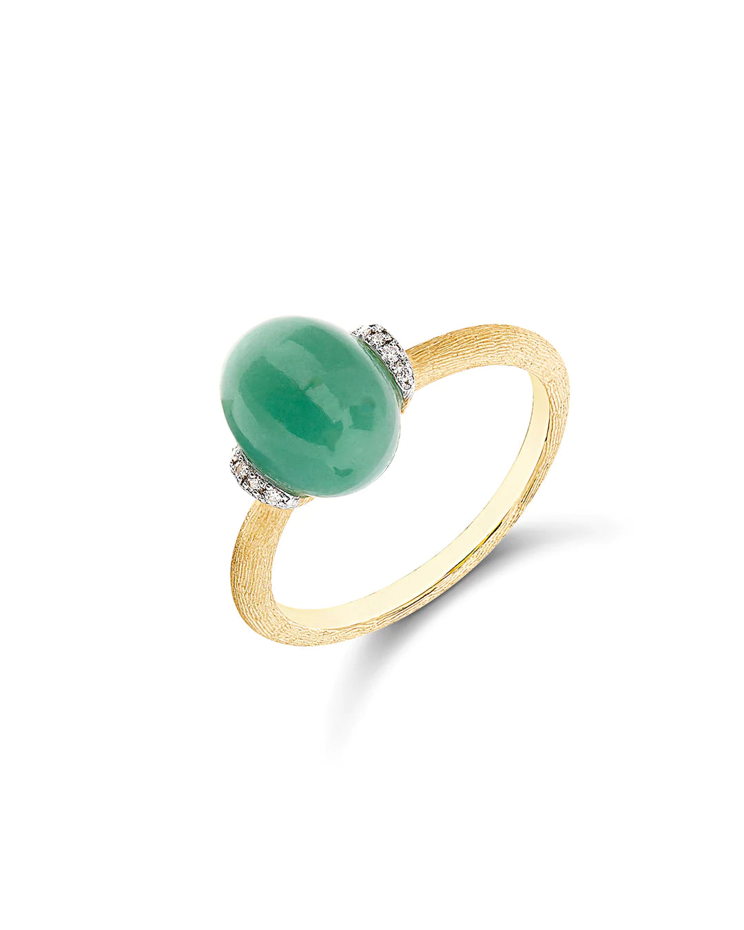 "AMAZONIA" GOLD, DIAMONDS AND GREEN AVENTURINE RING (LARGE)