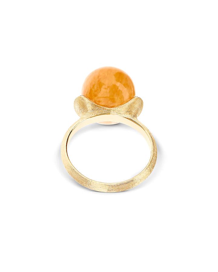 "PETRA" GOLD, DIAMONDS AND ORANGE AVENTURINE RING (LARGE)