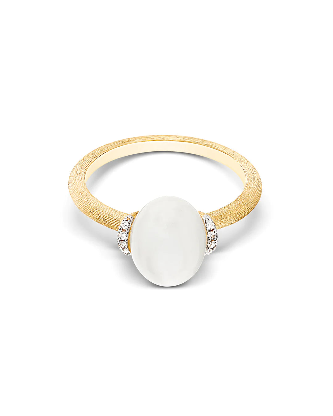 "WHITE DESERT" GOLD, DIAMONDS AND MOONSTONE RING (SMALL)