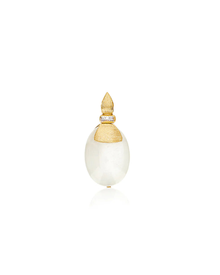 "WHITE DESERT" GOLD, DIAMONDS AND MOONSTONE PENDANT (LARGE)