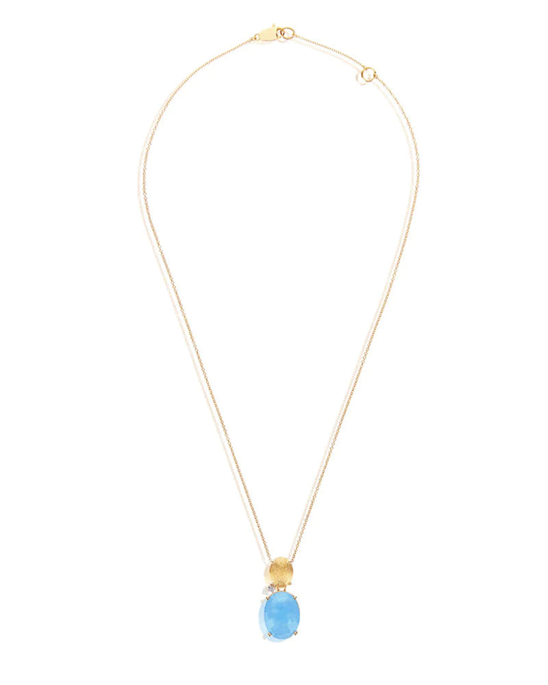 "IPANEMA " GOLD, AQUAMARINE AND DIAMONDS PENDANT