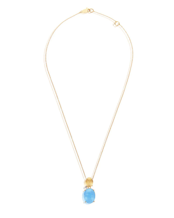 "IPANEMA " GOLD, AQUAMARINE AND DIAMONDS PENDANT