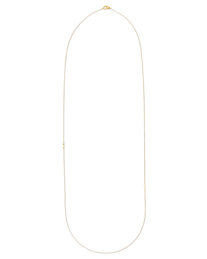 "WHITE DESERT" GOLD AND MOONSTONE NECKLACE (LARGE)