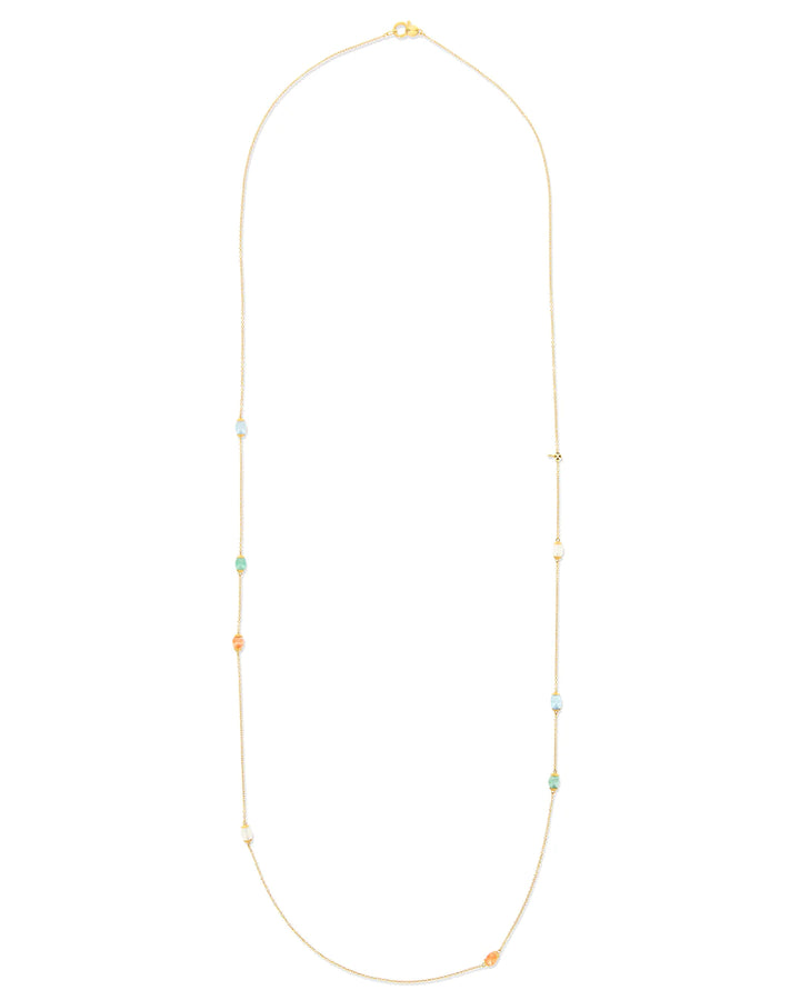 "RAINBOW" GOLD AND NATURAL STONES CONVERTIBLE NECKLACE (LARGE)