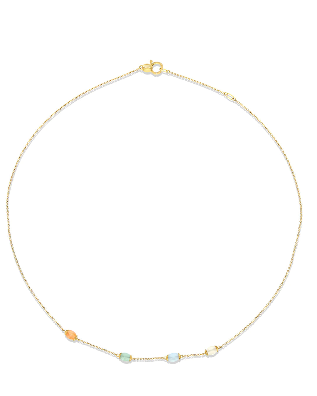 "RAINBOW" GOLD AND NATURAL STONES NECKLACE (SMALL)