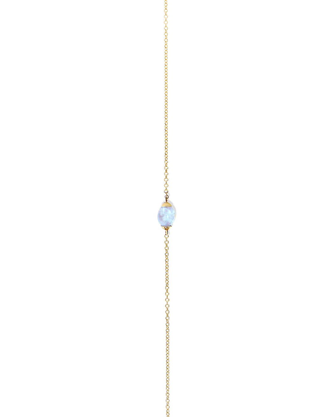 "AZURE" GOLD AND MILKY AQUAMARINE NECKLACE (LARGE)