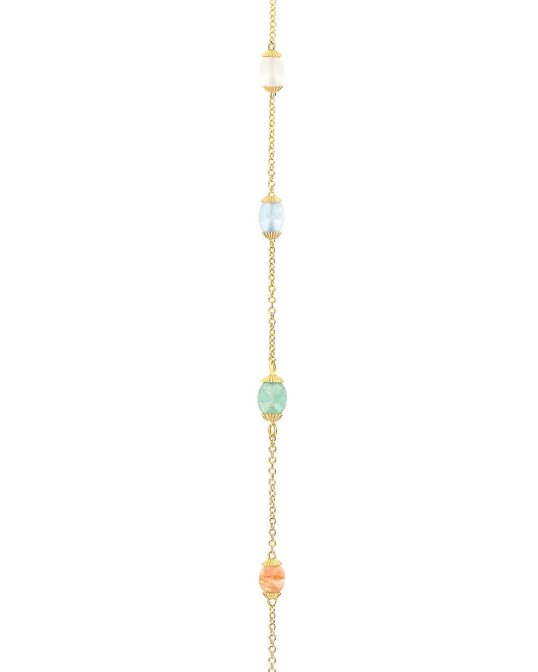 "RAINBOW" GOLD AND NATURAL STONES NECKLACE (SMALL)