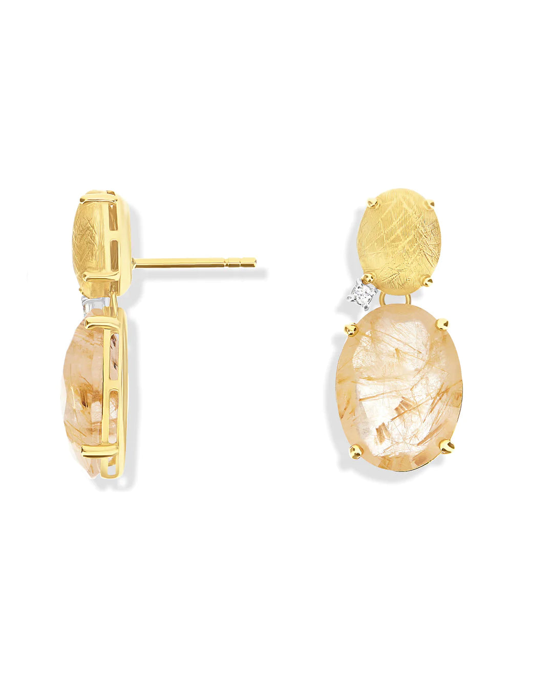 "IPANEMA" YELLOW RUTILATED QUARTZ EARRINGS