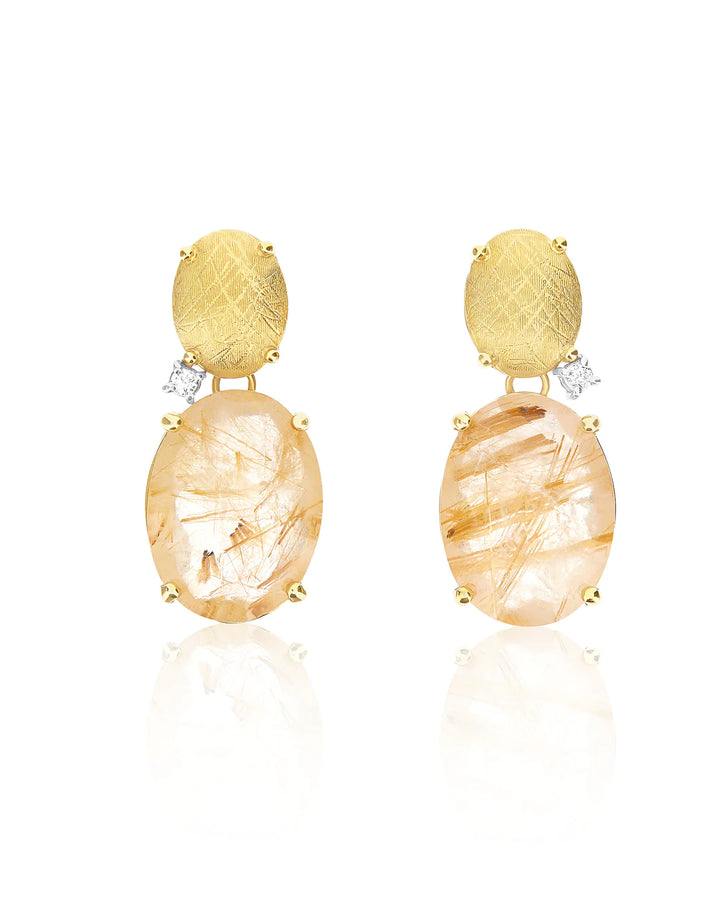 "IPANEMA" YELLOW RUTILATED QUARTZ EARRINGS