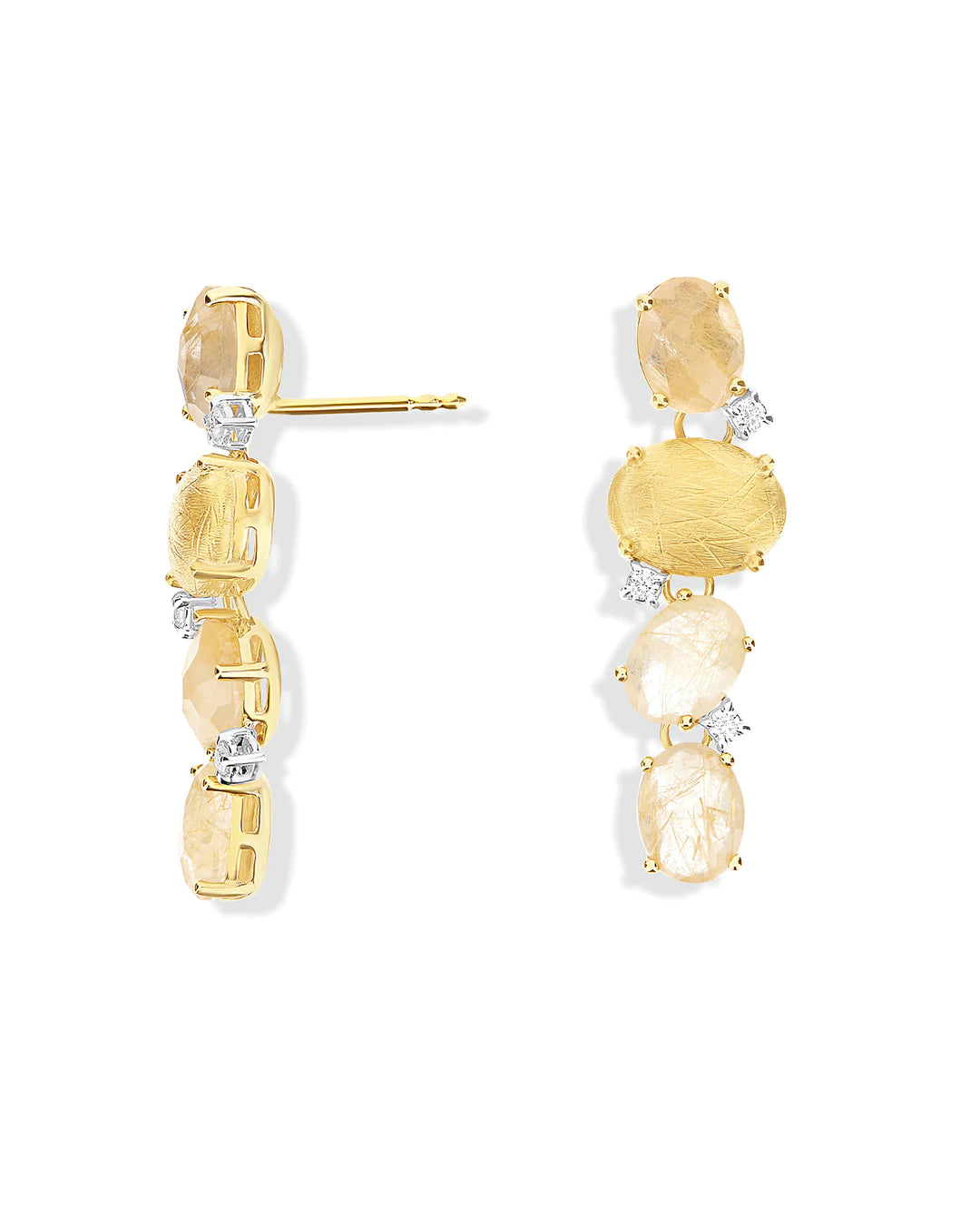 "IPANEMA" YELLOW RUTILATED QUARTZ EARRINGS