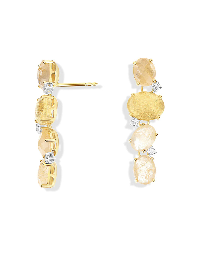 "IPANEMA" YELLOW RUTILATED QUARTZ EARRINGS