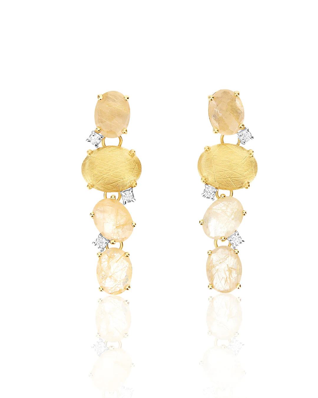 "IPANEMA" YELLOW RUTILATED QUARTZ EARRINGS