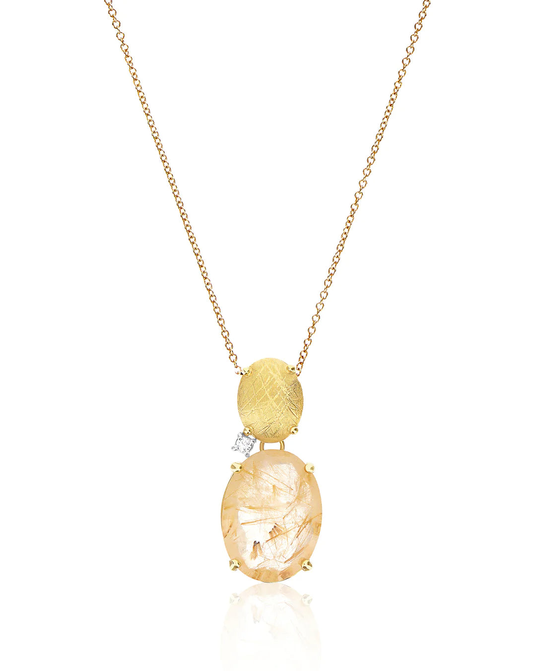 "IPANEMA" YELLOW RUTILATED QUARTZ NECKLACE