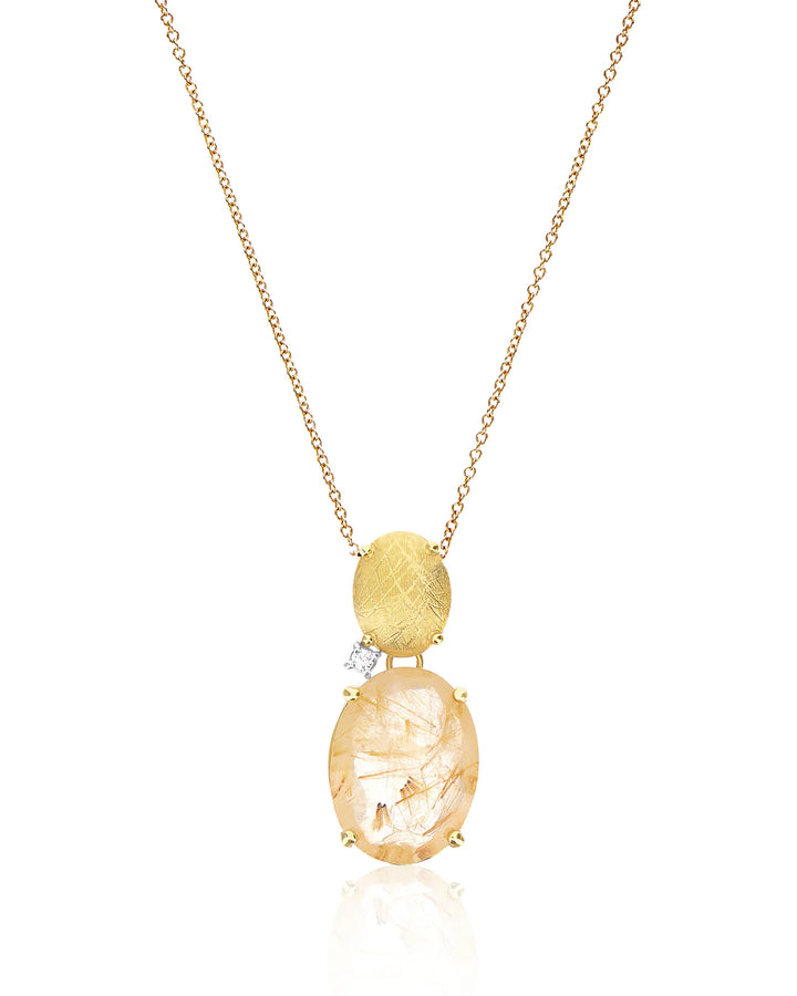 "IPANEMA" YELLOW RUTILATED QUARTZ NECKLACE