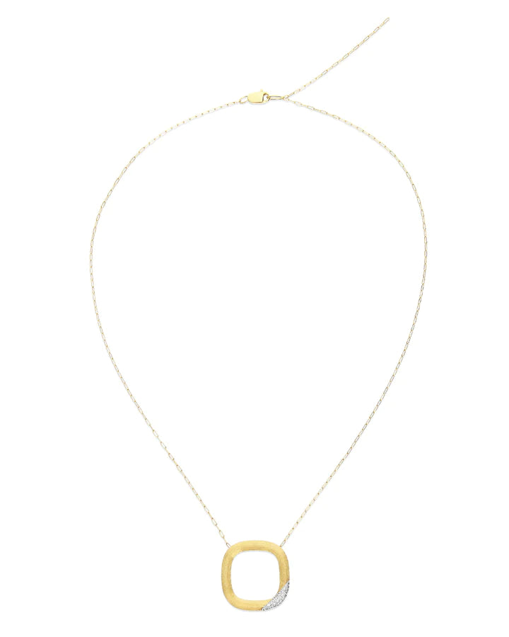 "LIBERA" BIG SQUARED GOLD NECKLACE