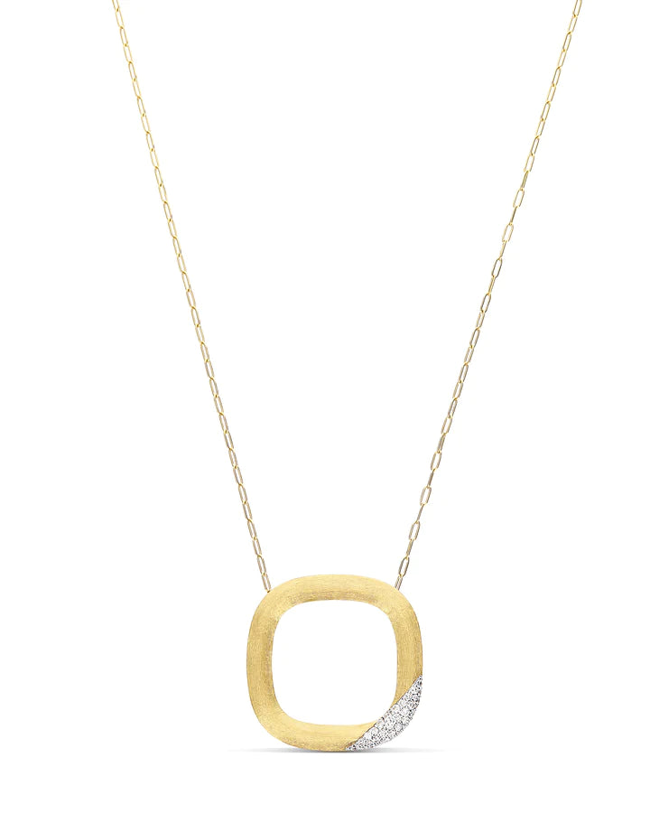 "LIBERA" BIG SQUARED GOLD NECKLACE