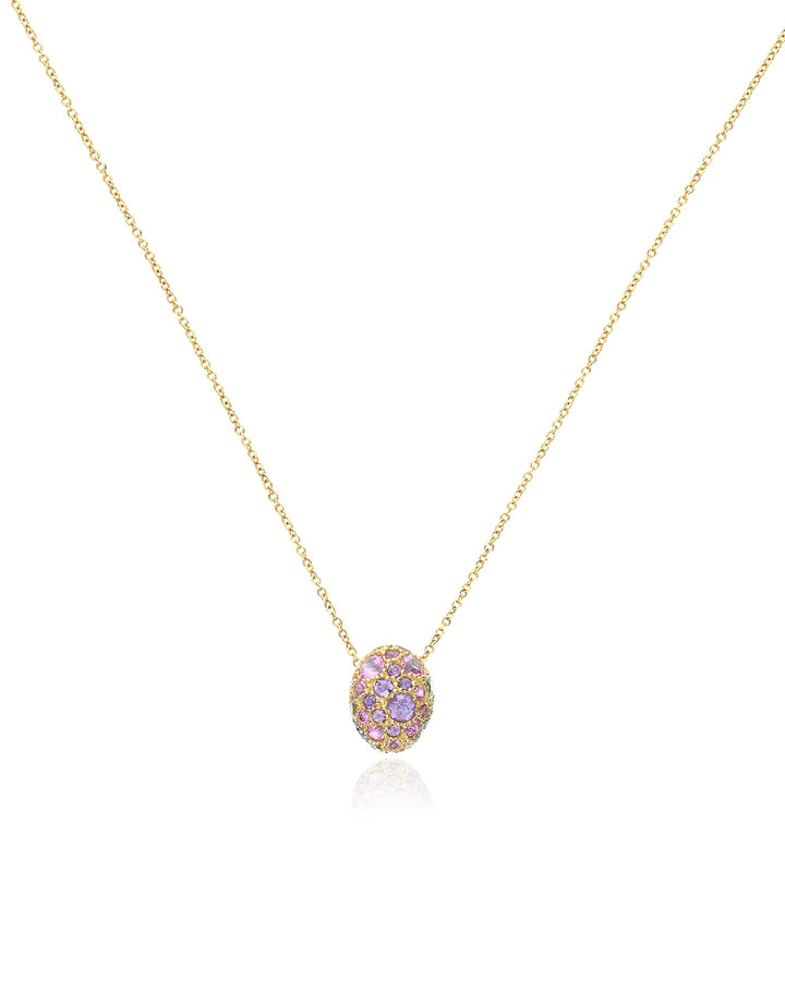 "REVERSE" GOLD, SAPPHIRE, TSAVORITE, AMETHYST, GREEN LABRADORITE AND ROCK CRYSTAL DOUBLE-FACE NECKLACE