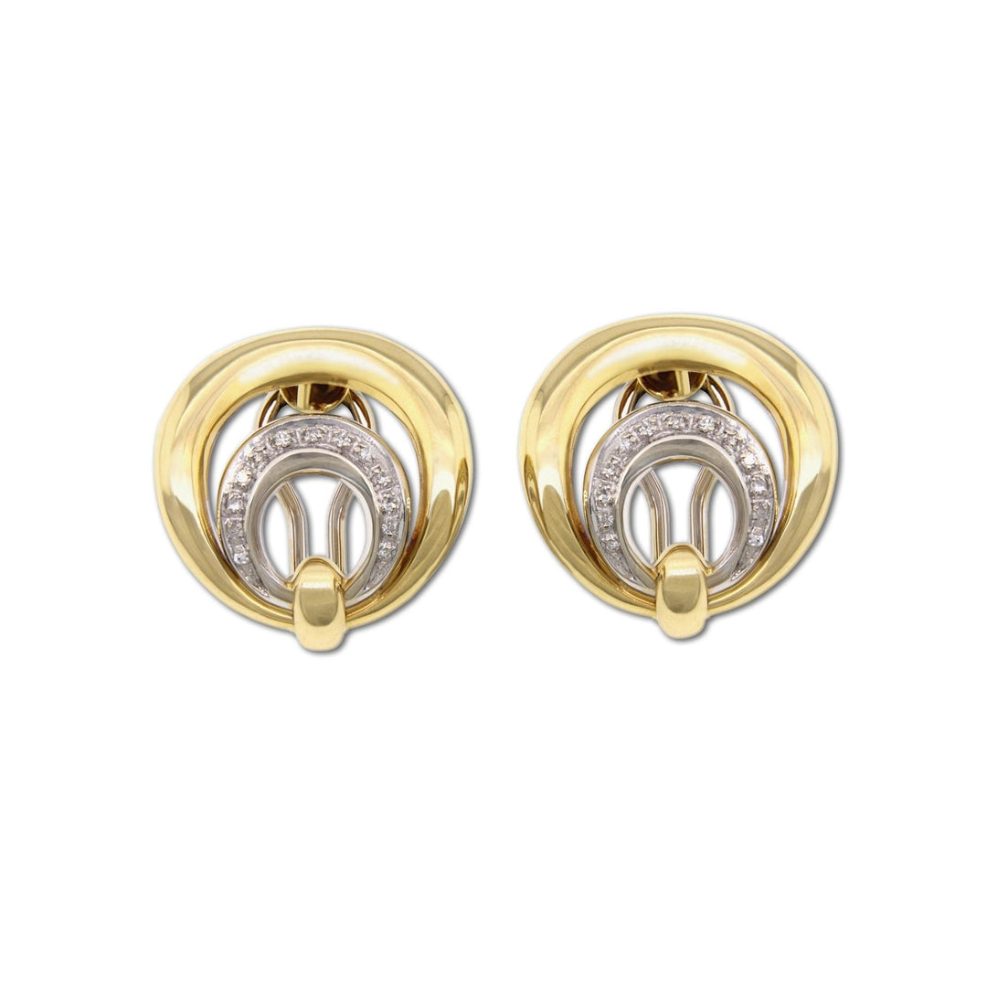 Vintage Gold Earrings with Diamonds