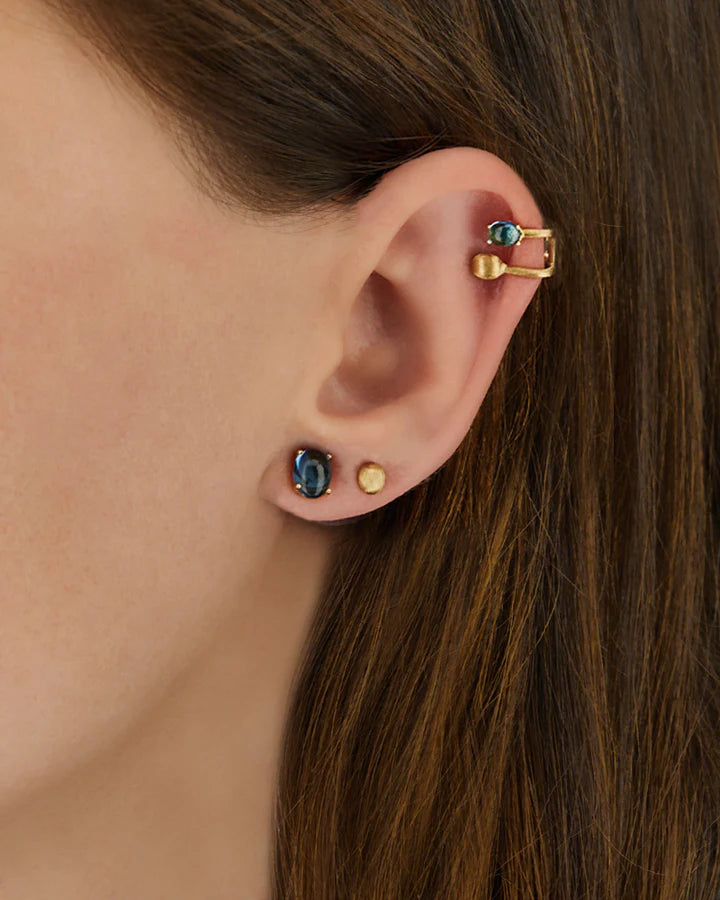"TRILLY" GOLD AND LONDON BLUE TOPAZ EARCUFF
