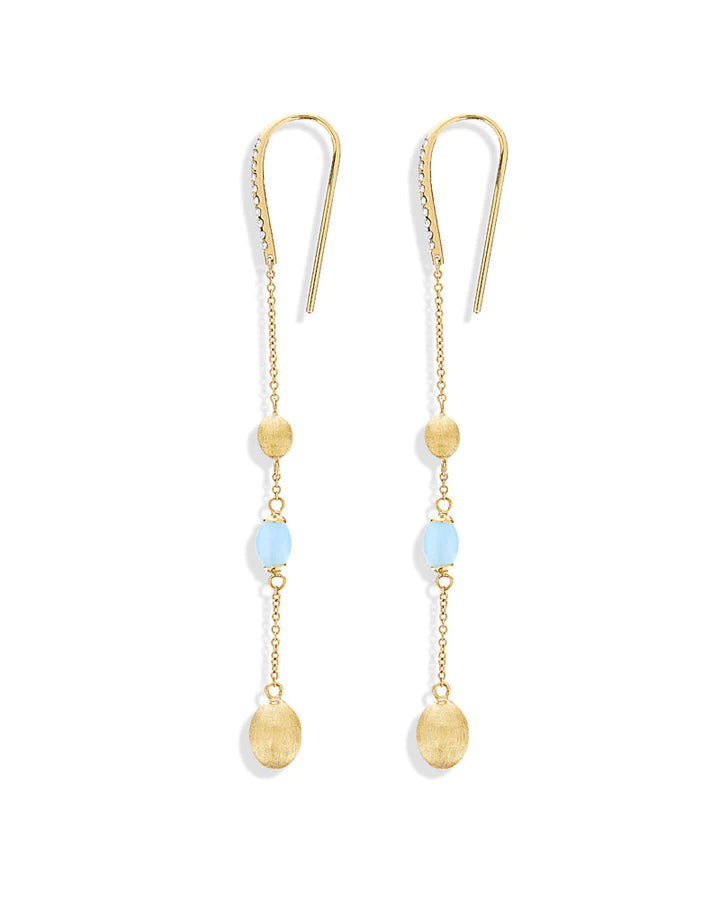"AZURE" GOLD AND AQUAMARINE EVERYDAY DROP EARRINGS