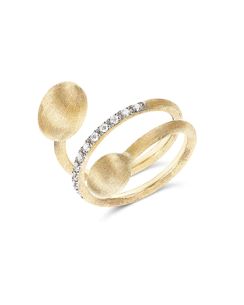 "ÉLITE" GOLD AND DIAMONDS SPIRAL RING