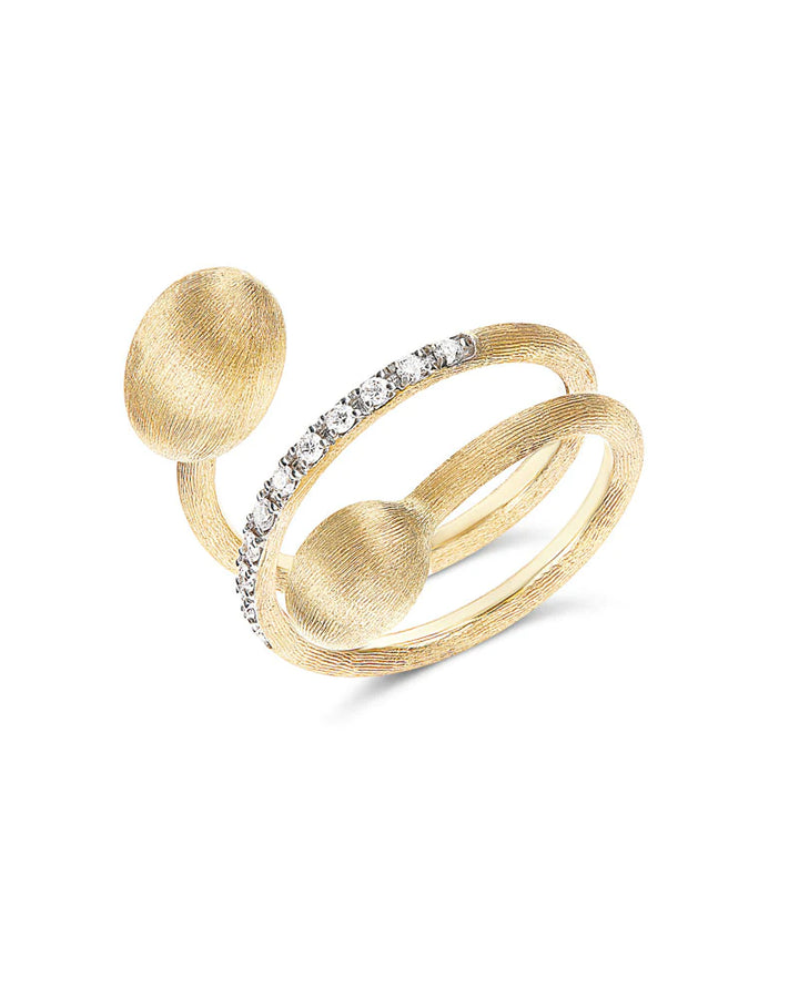 "ÉLITE" GOLD AND DIAMONDS SPIRAL RING