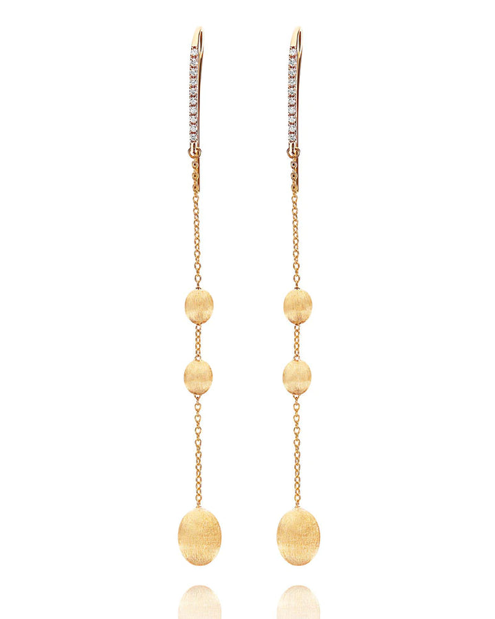 "SOFFIO" GOLD AND DIAMONDS LONG EARRINGS