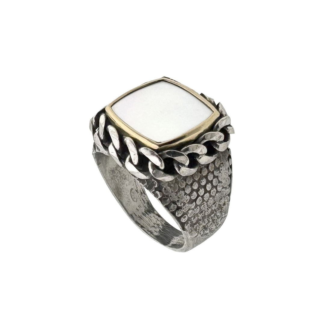 Men's Silver Ring with Motherpearl