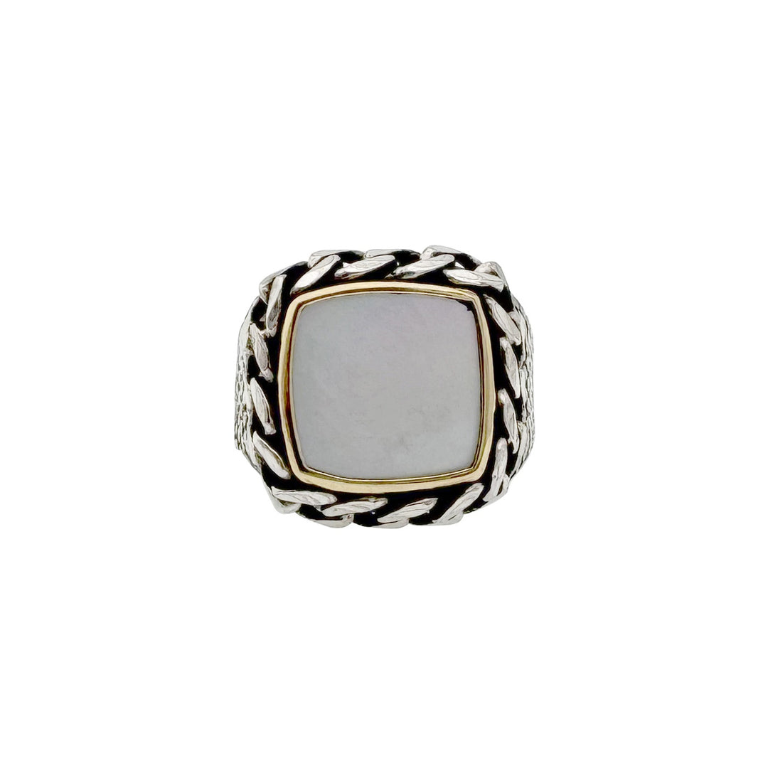 Men's Silver Ring with Motherpearl