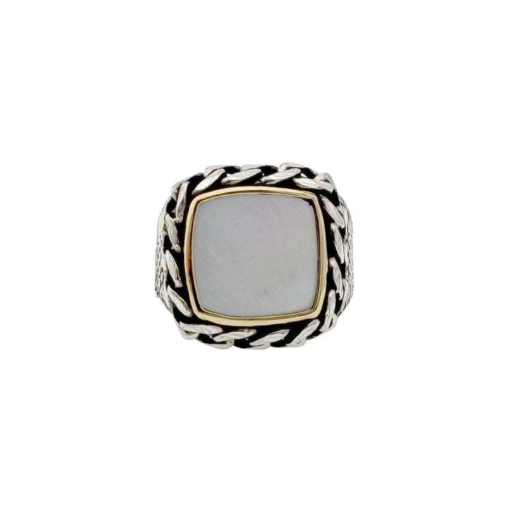 Men's Silver Ring with Motherpearl